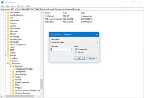 faelzin link bio regedit|Disable or Enable Biometrics Sign In on Windows joined to a .